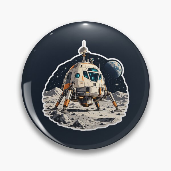Item preview, Exploración lunar con módulo de aterrizaje retro designed and sold by novadawy.