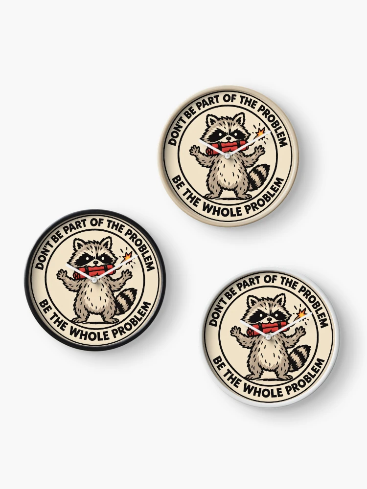 Thumbnail 3 of 4, Clock, Angry Raccoon designed and sold by LuloCreative.