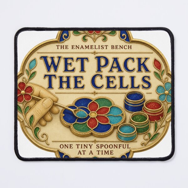 Item preview, Wet Pack The Cells Enamel Artist Wire Cell Enameling Print designed and sold by BoosterShop.