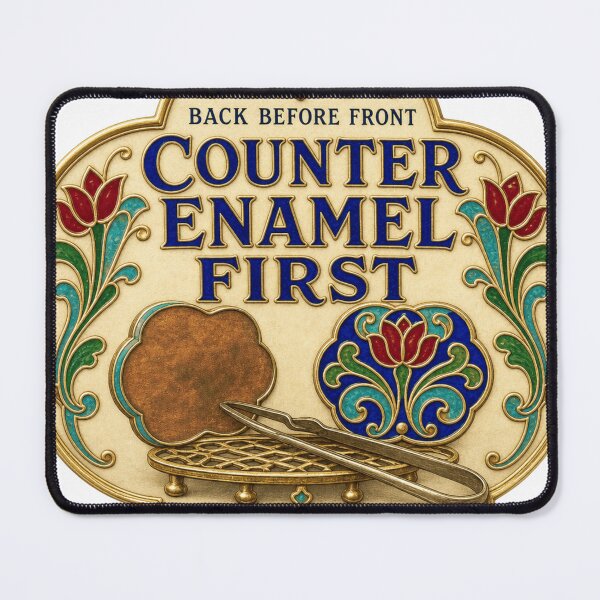 Item preview, Counter Enamel First Enameling Studio Rule Copper Piece Print designed and sold by BoosterShop.