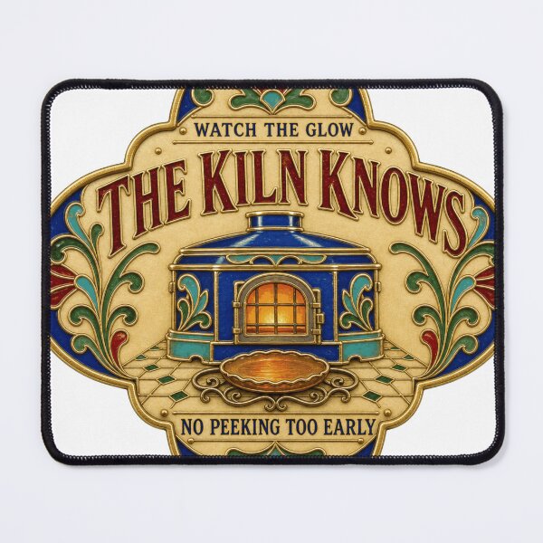 Item preview, The Kiln Knows Enamel Kiln Glow Jewelry Studio Humor Print designed and sold by BoosterShop.