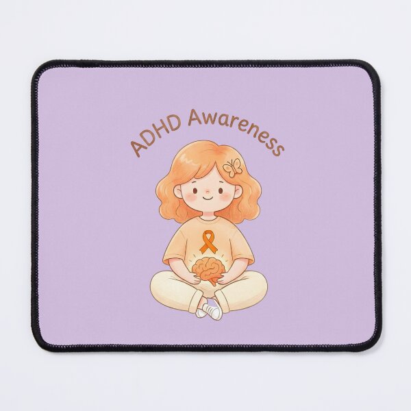 Item preview, ADHD Awareness Orange Ribbon Cozy Kawaii Woman Neurodivergent Design designed and sold by Marti’s Shop Corner.