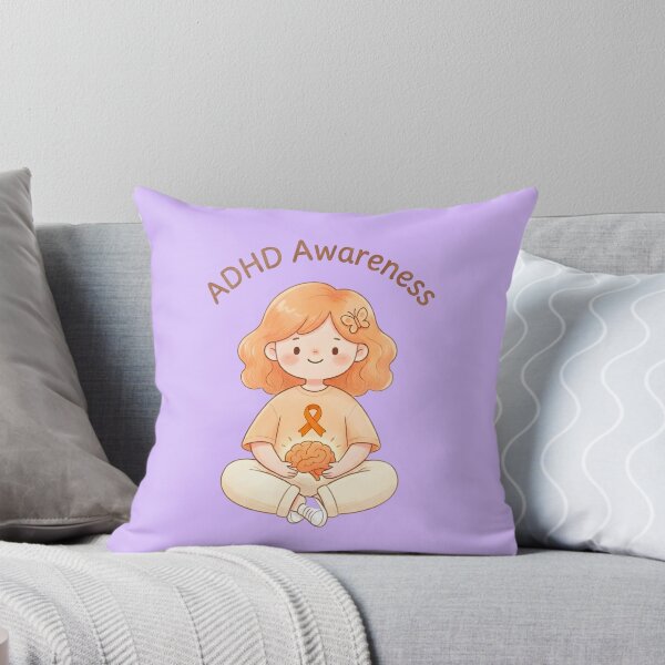 Artikelvorschau, ADHS-Aufklärung Orange Schleife Gemütliches Kawaii-Frauen-Design Neurodiversität entworfen und verkauft von Marti’s Shop Corner.