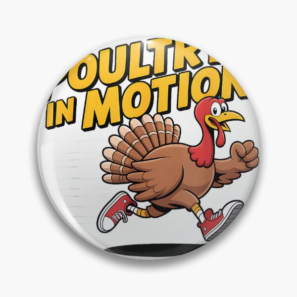 Item preview, Poultry in Motion Thanksgiving Day Funny Running Turkey Pun T-Shirt designed and sold by VendaVirtualVip.