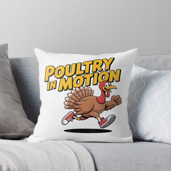 Aperçu de l'œuvre T-shirt humoristique « Poulaille en mouvement » pour Thanksgiving, avec un jeu de mots sur une dinde qui court. créée et vendue par VendaVirtualVip.