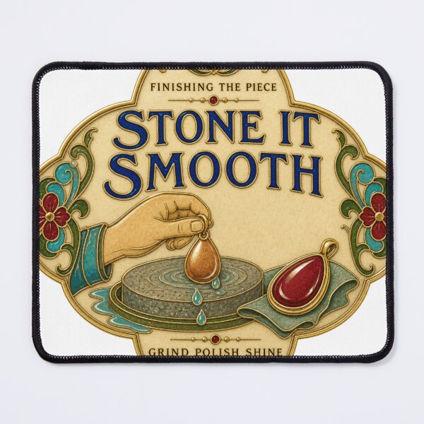 Item preview, Stone It Smooth Enamel Jewelry Finishing Grind And Polish Print designed and sold by BoosterShop.