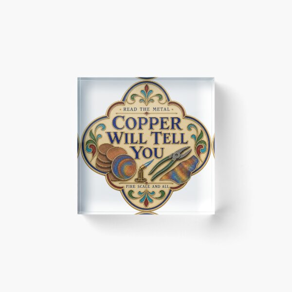 Item preview, Copper Will Tell You Copper Enamel Fire Scale Metalsmith Print designed and sold by BoosterShop.