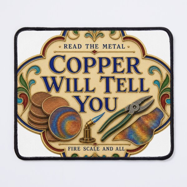 Item preview, Copper Will Tell You Copper Enamel Fire Scale Metalsmith Print designed and sold by BoosterShop.