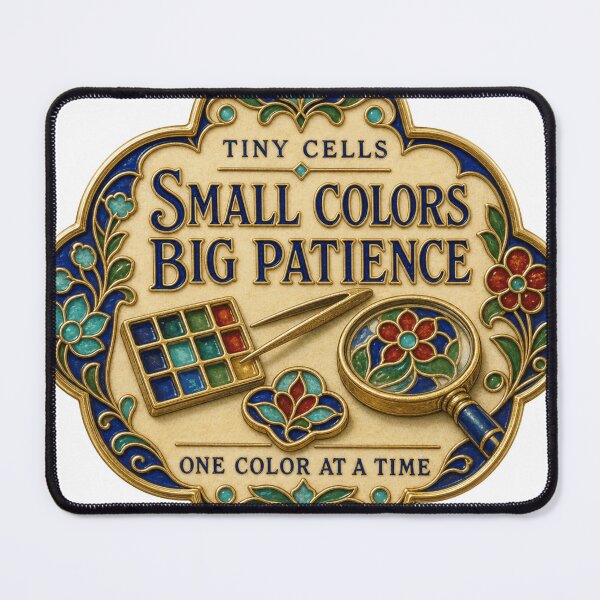 Item preview, Small Colors Big Patience Enameling Gift Tiny Cells Brooch Print designed and sold by BoosterShop.