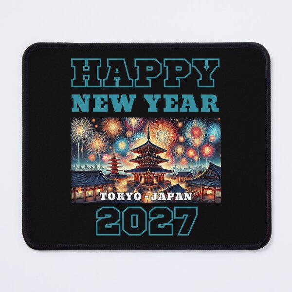 Item preview, Happy New Year 2027 - Tokyo - Blue Edition designed and sold by Manic Merch Designs.
