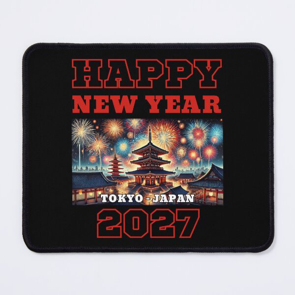 Item preview, Happy New Year 2027 - Tokyo - Red Edition designed and sold by Manic Merch Designs.