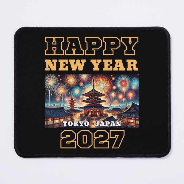 Item preview, Happy New Year 2027 - Tokyo - Yellow Edition designed and sold by Manic Merch Designs.