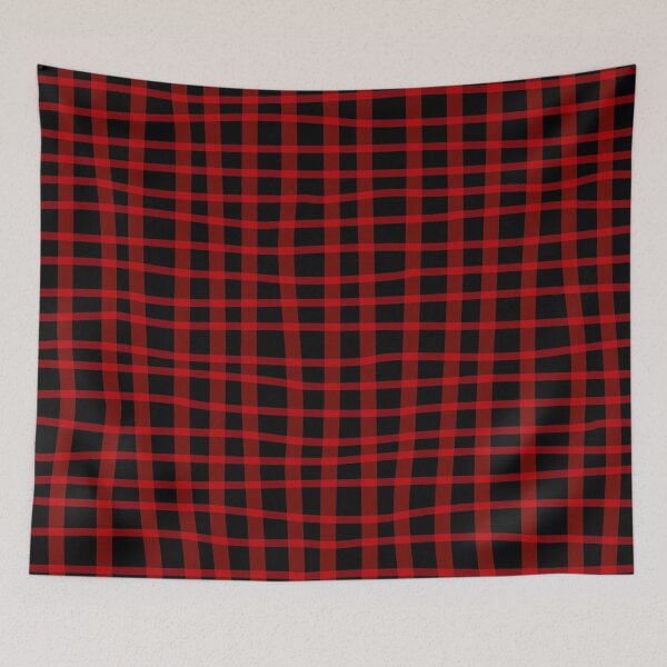 Item preview, Red Hand-Drawn Grid — Gothic Line Art Pattern designed and sold by dfly-creations.