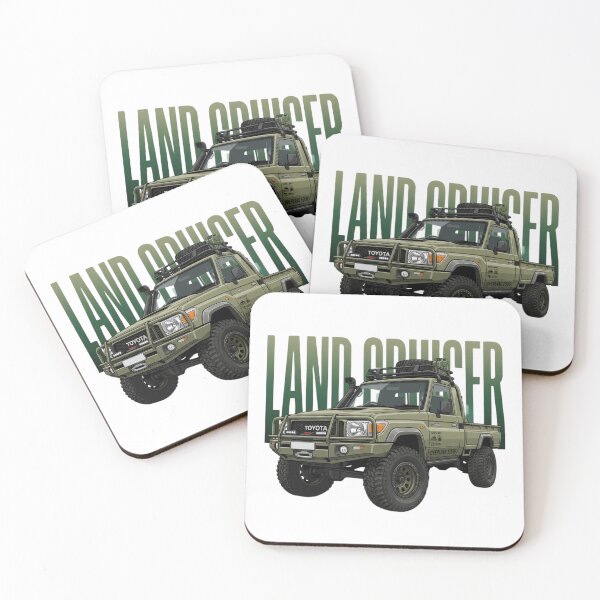 Item preview, Toyota Land Cruiser 70 Series Overland 4x4 Olive Green Pickup Truck Art designed and sold by Motorline44.