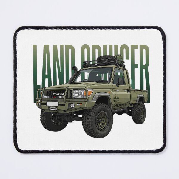 Item preview, Toyota Land Cruiser 70 Series Overland 4x4 Olive Green Pickup Truck Art designed and sold by Motorline44.