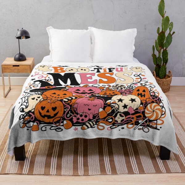 Item preview, Boo-tiful Mess Funny Retro Halloween Pumpkin Doodle & Cute Ghosts designed and sold by Palette & Hue.