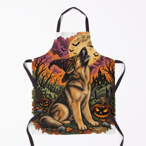 Artikelvorschau, Funny German Shepherd Howling at the Moon entworfen und verkauft von Pawholic Dog Designs.
