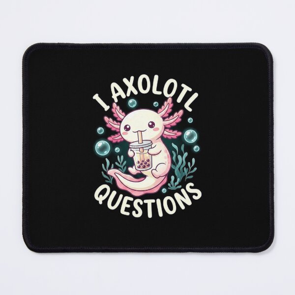 Item preview, I Axolotl Questions Cute Bubble Tea Amphibian Pun designed and sold by MiALopezArt.