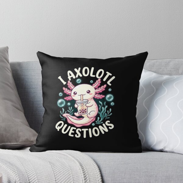 Item preview, I Axolotl Questions Cute Bubble Tea Amphibian Pun designed and sold by MiALopezArt.