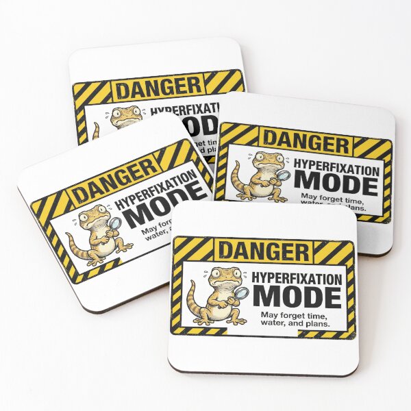 Item preview, Hyperfixation Mode Danger Sign - ADHD Funny Gecko Warning designed and sold by Visual Dept..