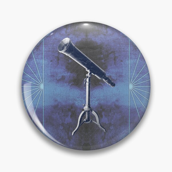 Item preview, Antique Brass Telescope on Folding Tripod Stand in Dark Blue designed and sold by Ghoul Enterprises.
