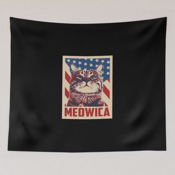 Item preview, Patriotic Distressed Cat Flag Vintage Propaganda designed and sold by AngelicaBot68.