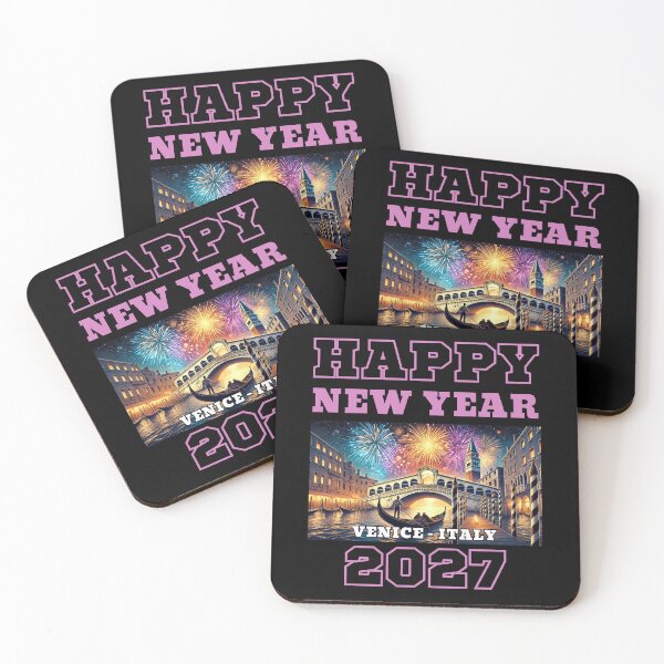 Item preview, Happy New Year 2027 - Venice - Pink Edition designed and sold by Manic Merch Designs.