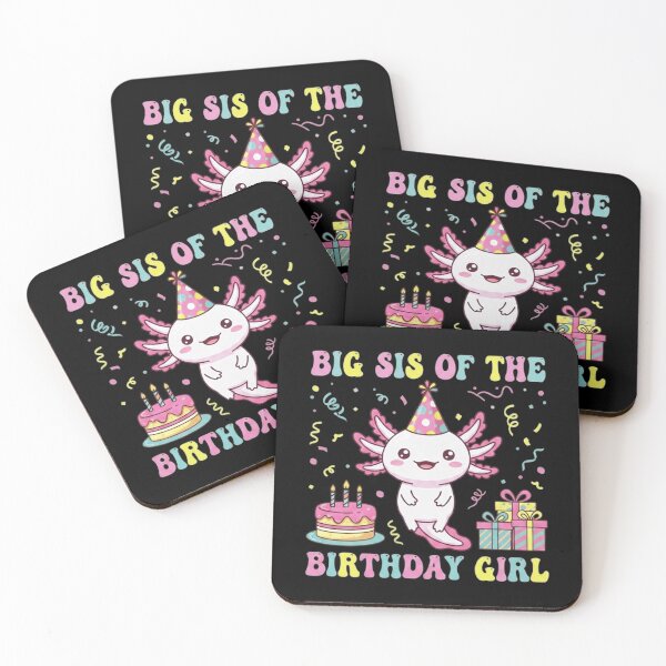 Item preview, Big Sis of the Birthday Girl Cute Axolotl Party Design designed and sold by MiALopezArt.