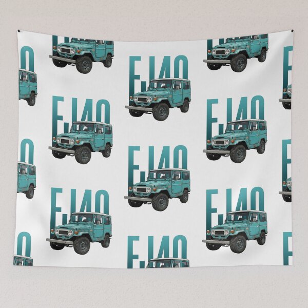 Item preview, Classic Toyota Land Cruiser FJ40 4x4 Vintage Teal Blue SUV Art designed and sold by Motorline44.