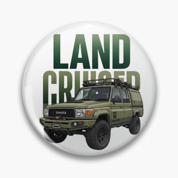 Item preview, Toyota Land Cruiser 70 Series Dual Cab Overland 4x4 Khaki Green Canopy Truck Art designed and sold by Motorline44.