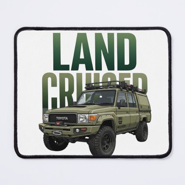 Item preview, Toyota Land Cruiser 70 Series Dual Cab Overland 4x4 Khaki Green Canopy Truck Art designed and sold by Motorline44.