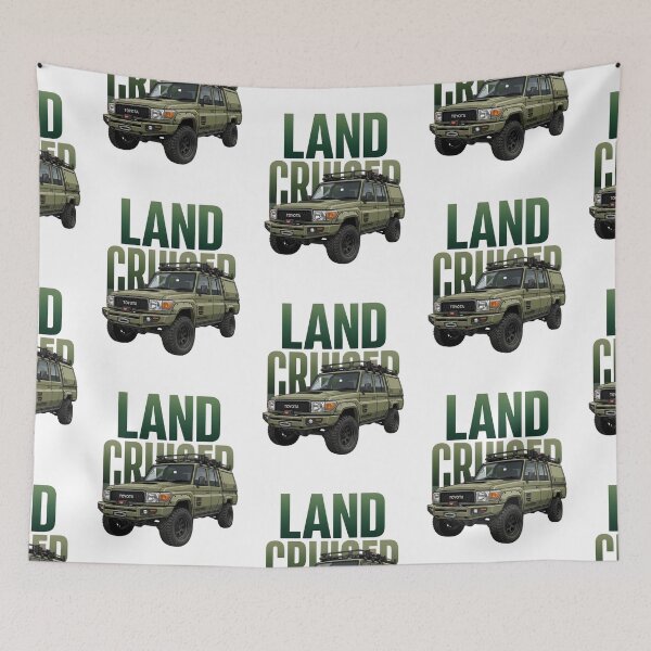 Item preview, Toyota Land Cruiser 70 Series Dual Cab Overland 4x4 Khaki Green Canopy Truck Art designed and sold by Motorline44.