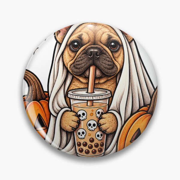 Artikelvorschau, Cute French Bulldog Ghost Boba Tea Halloween entworfen und verkauft von luu phong.