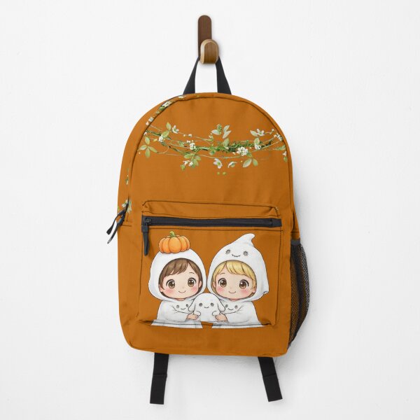 Item preview, Cute White Ghost Twins in Green Vine Wreath designed and sold by Dhiraaj.
