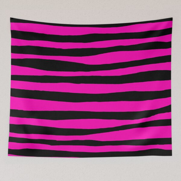 Artikelvorschau, Handgezeichnete schwarz-rosa Streifen – Organisches monochromes Muster entworfen und verkauft von dfly-creations.