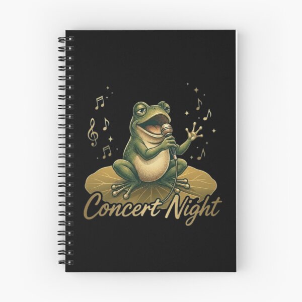 Item preview, Singing Frog Concert Night Vintage Music Art designed and sold by Northern Glow Art.