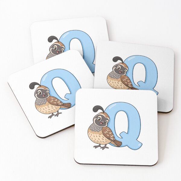 Aperçu de l'œuvre Cute Quail with Letter Q Animal Initial créée et vendue par skyartdesign.