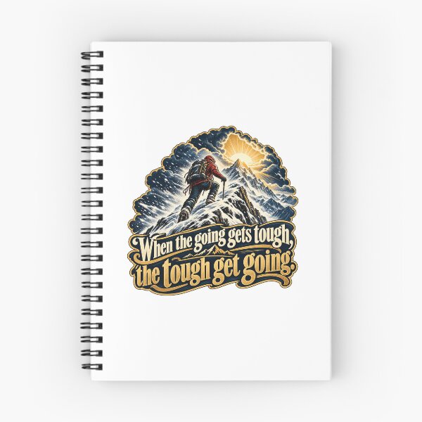 Item preview, Lone Mountain Climber In Blizzard — When The Going Gets Tough Quote designed and sold by DesignArtEmpire.