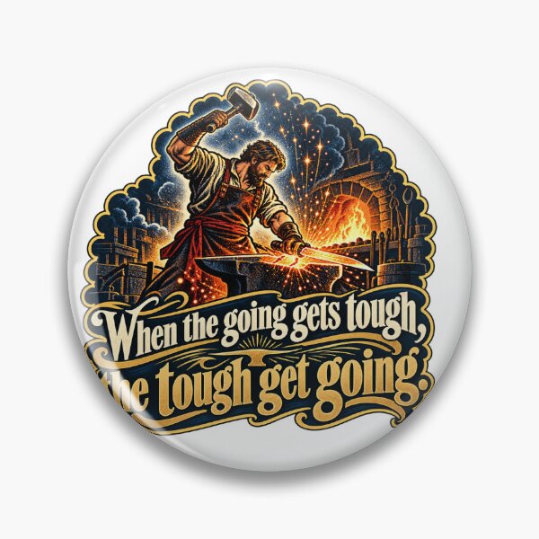 Item preview, Blacksmith Forged By Adversity — When The Going Gets Tough Retro Art designed and sold by DesignArtEmpire.