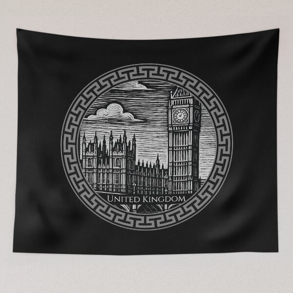 Item preview, United Kingdom Vintage Woodcut Art designed and sold by Thistle-TShop.