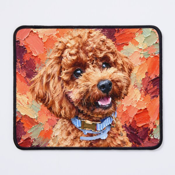 Item preview, Happy Apricot Poodle – Coral Impasto Style Portrait designed and sold by shrolts.