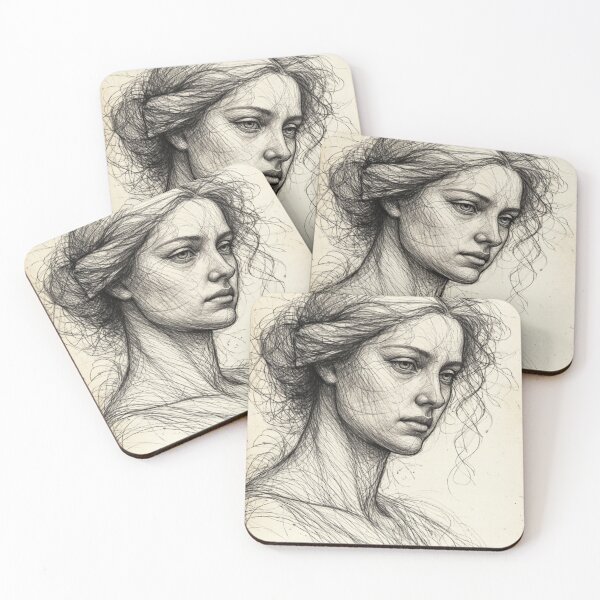 Item preview, Wild Lines - Expressive Sketch Portrait designed and sold by nhk999.