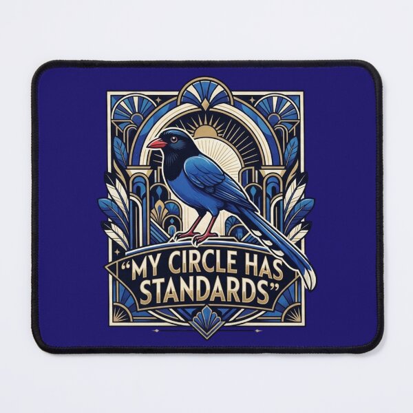 Item preview, Taiwan Blue Magpie Shirt - My Circle Has Standards - Art Deco Exotic Bird Tee - Luxury Corvid Graphic Apparel designed and sold by Max Store.
