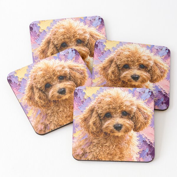 Item preview, Apricot Toy Poodle Portrait – Lavender Impasto Style designed and sold by shrolts.
