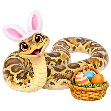 Artwork thumbnail, Sweet Reticulated Python Easter by Sillytoe