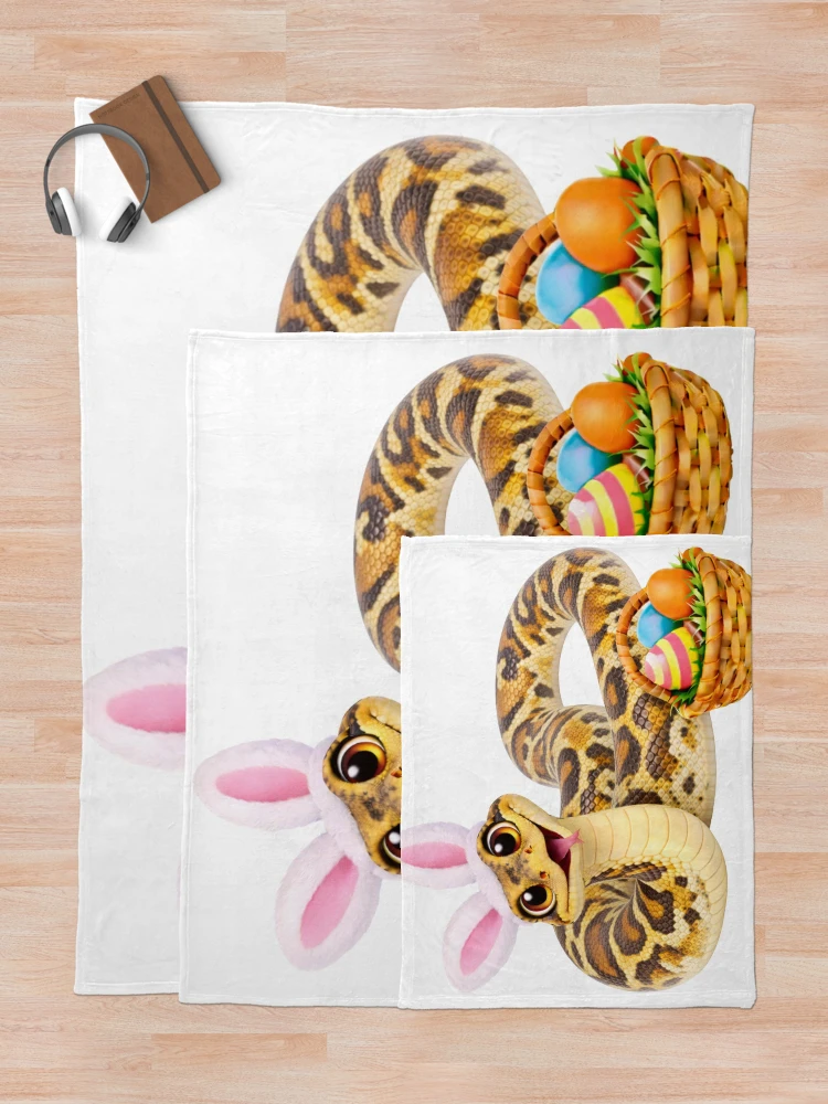 Thumbnail 5 of 6, Throw Blanket, Sweet Reticulated Python Easter designed and sold by Sillytoe.
