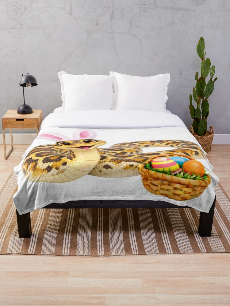 Thumbnail 1 of 6, Throw Blanket, Sweet Reticulated Python Easter designed and sold by Sillytoe.