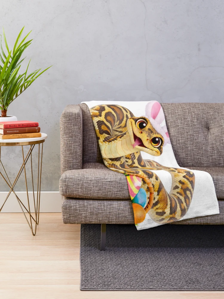 Thumbnail 2 of 6, Throw Blanket, Sweet Reticulated Python Easter designed and sold by Sillytoe.