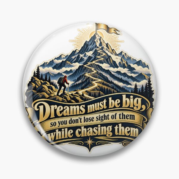 Item preview, Mountain Summit Golden Flag — Dream Big Climber Motivation Art designed and sold by DesignArtEmpire.