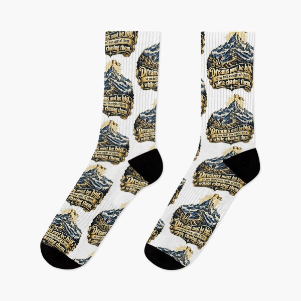 Item preview, Mountain Summit Golden Flag — Dream Big Climber Motivation Art designed and sold by DesignArtEmpire.